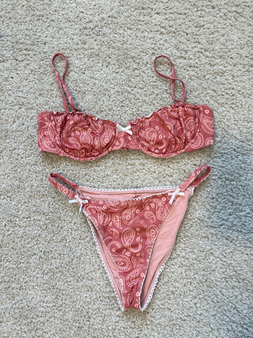 Dippin' Daisy's Pink Paisley Bikini Set